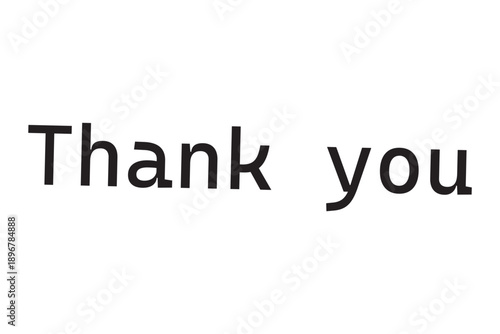 Thank You Hand Lettering. Typography Design Inspiration. Black colored. On a white background. Vector  illustration. EPS 10.
