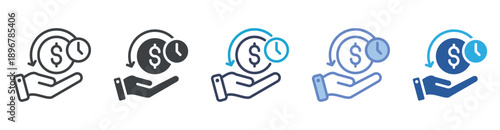 Credit icon set multiple style collection