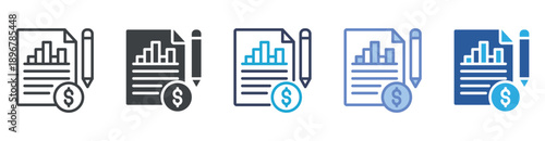 Financial Statement icon set multiple style collection