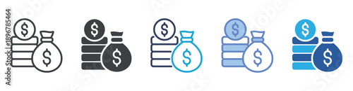 Finance icon set multiple style collection