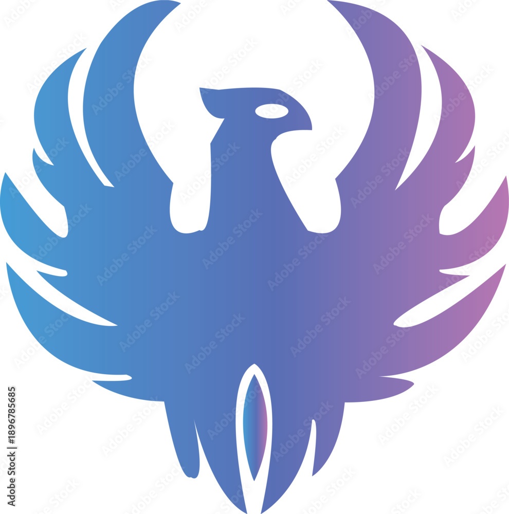 Fototapeta premium Gradient phoenix bird icon vector