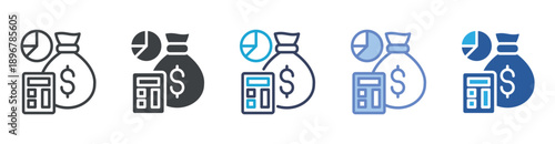 Budget icon set multiple style collection
