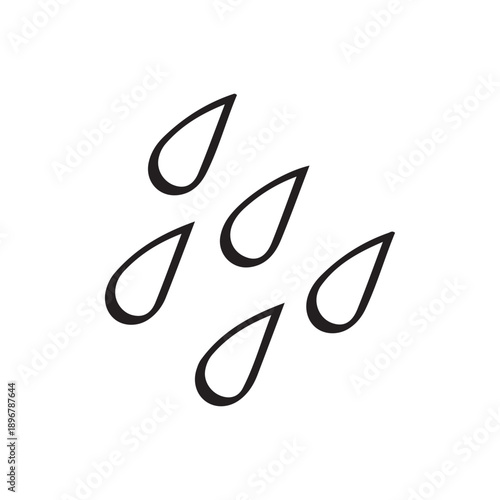 Water Droplets Rain Drops Doodle Outline Art