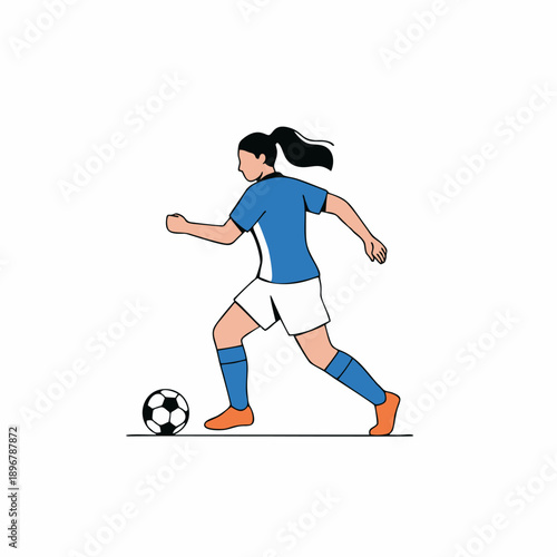 Female Soccer Player Illustration for International Women's Day Concept