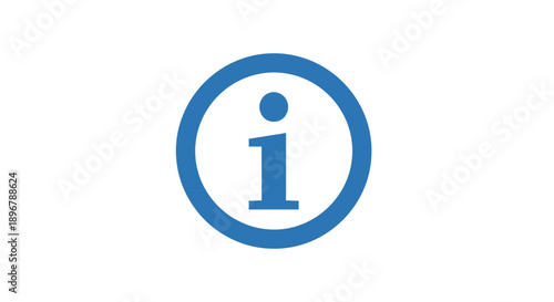 Blue information icon in a circle, featuring a lowercase 'i', ideal for help, support, details, and FAQ sections in digital design.