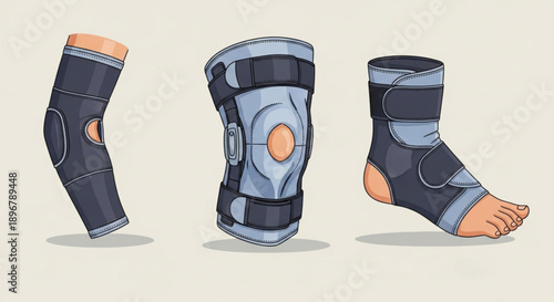 Knee and ankle support braces.