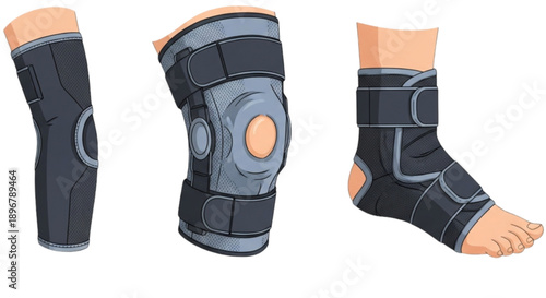 Ankle Support Brace Medical Device isolated on transparent background.