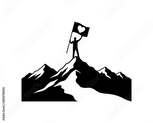 Mountain Climber Victory Flag