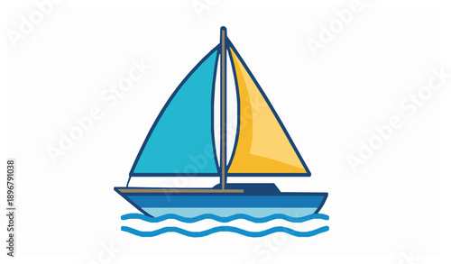 Sailboat Icon Vector Template for Logo and App Design