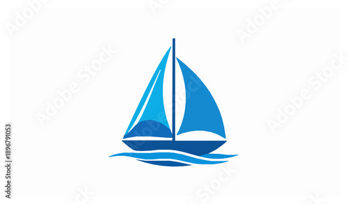 Abstract Sailboat Logo Icon Vector Illustration