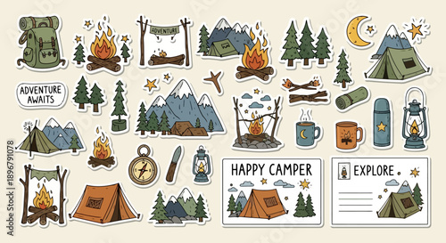 Camping Adventure Elements Collection.