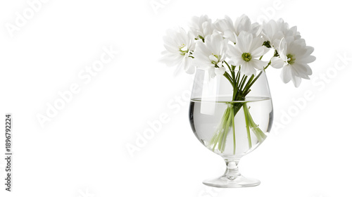 Wallpaper Mural Elegant white daisies in a clear wedding glass vase centerpiece on white Torontodigital.ca