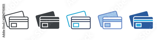 Credit Card icon set multiple style collection