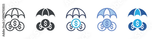 Insurance icon set multiple style collection