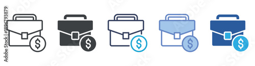 Portfolio icon set multiple style collection