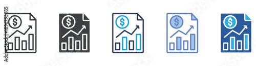 Financial Statement icon set multiple style collection
