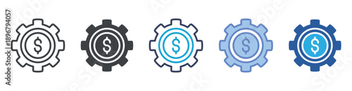 Finance Management icon set multiple style collection