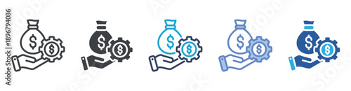 Wages icon set multiple style collection