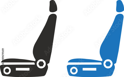 Ergonomic Car Seat Adjustment Silhouette Icons