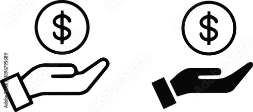 Hands holding dollar coins for finance and investment concepts