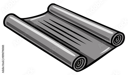 Gray Rolling Material Illustration Rolled Mat Fabric Textile