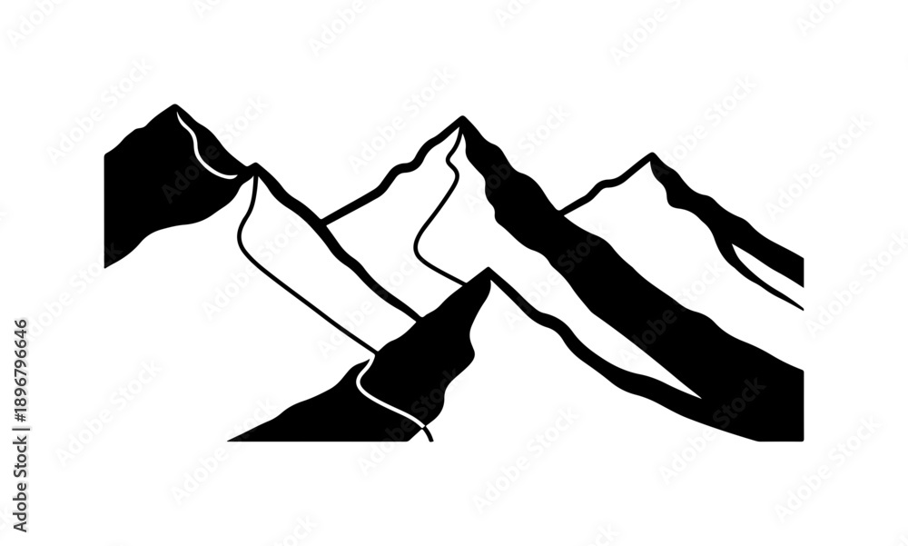 Obraz premium Minimalist Mountain Silhouette Vector Artwork