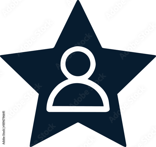 Stunning star rating icon with person symbol for excellence and achievement