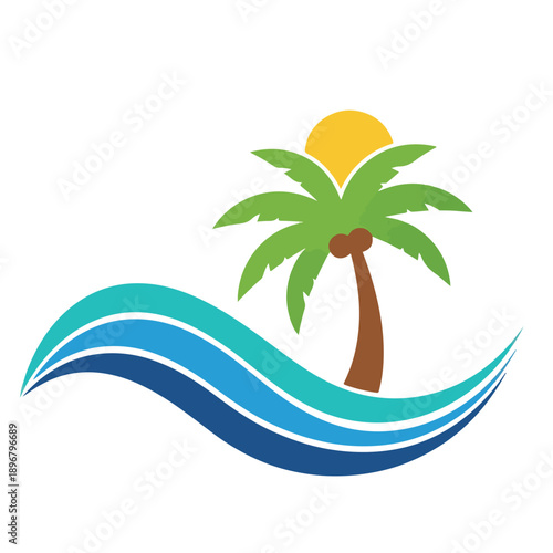 vector illustration of a tropical island
