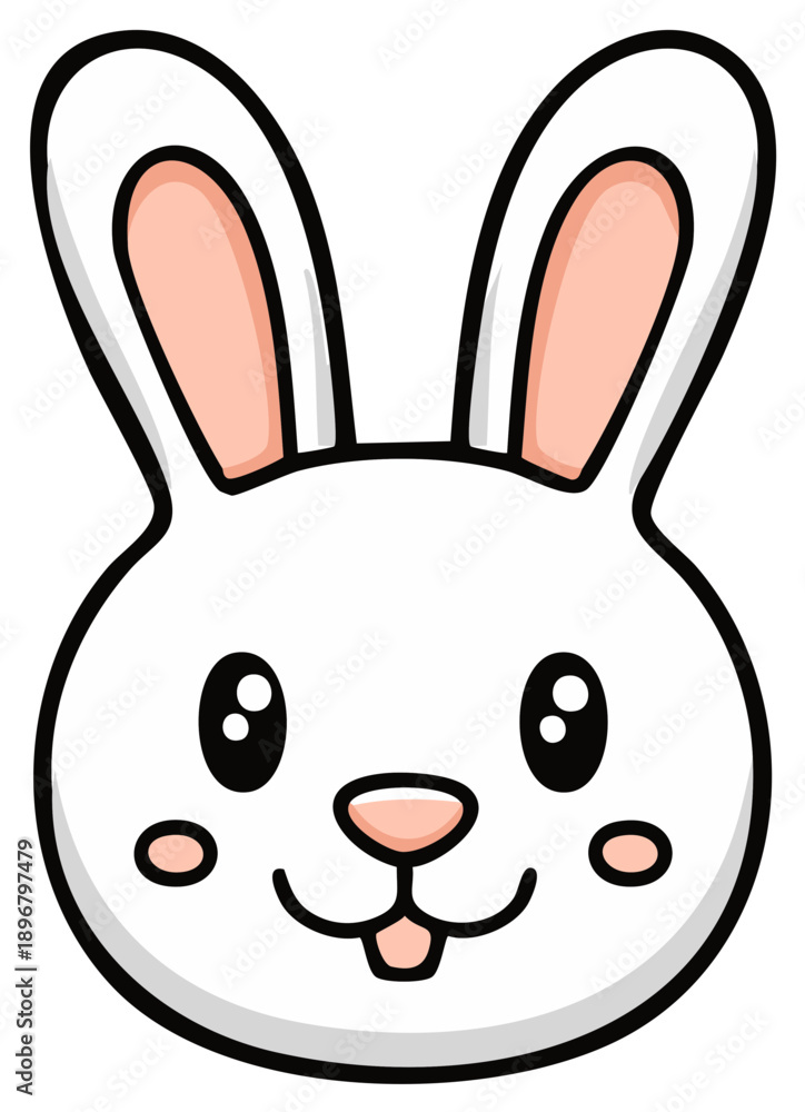 Obraz premium Cartoon rabbit face illustration