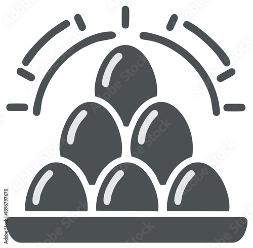 Egg pyramid icon vector illustration, food and cooking concept.