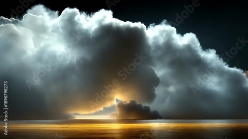 Dramatic Sky Over Ocean with Changing Cloud Formations and Lighting Effects