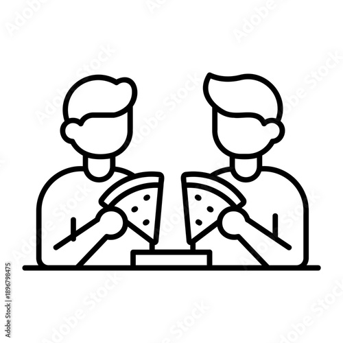 Friends eating pizza