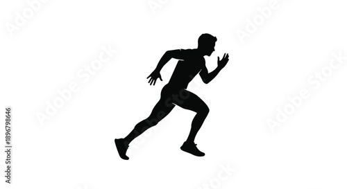 Dynamic silhouette of a man in full sprint, capturing the energy of athletic movement.