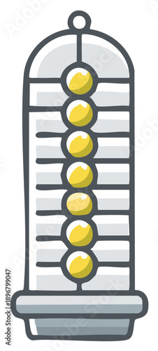 Hand drawn retro electro mechanical indicator display with yellow light bulbs inside