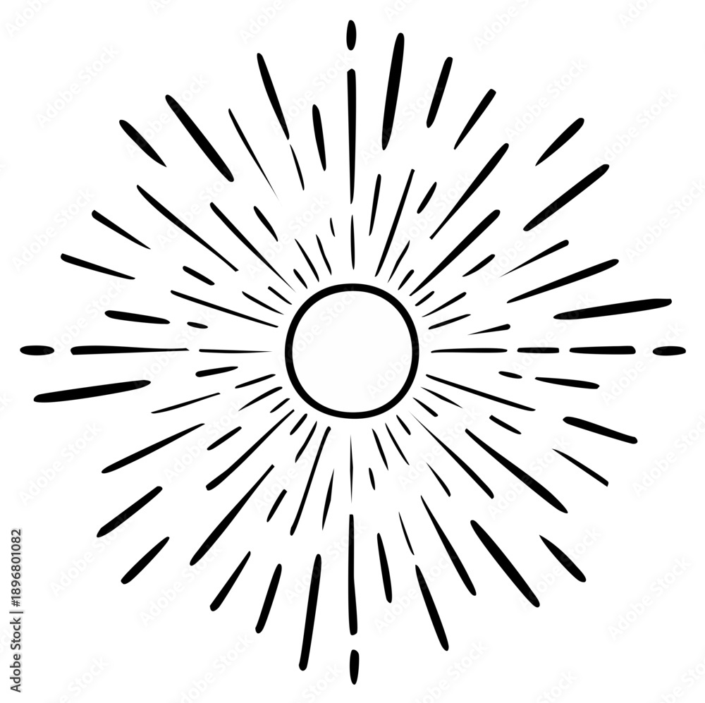 Obraz premium Sunburst design with a circle center, graphic element for various design needs