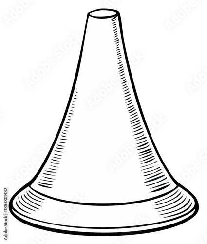 Medical ear examination tool in artistic engraving style