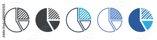 Diagram icon set multiple style collection