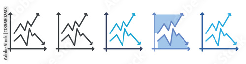 Volatility icon set multiple style collection