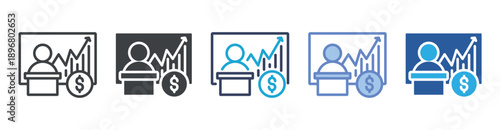 Presentation icon set multiple style collection