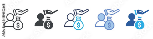 Investor icon set multiple style collection