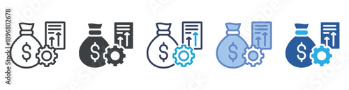 Profit icon set multiple style collection