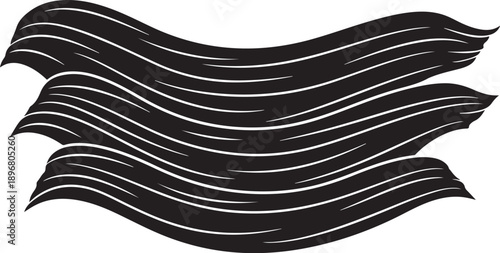 Black and White Abstract Wavy Lines Illustration Design Element