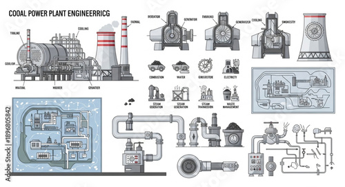 Coal Power Plant Engineering Diagrams and Schematics.