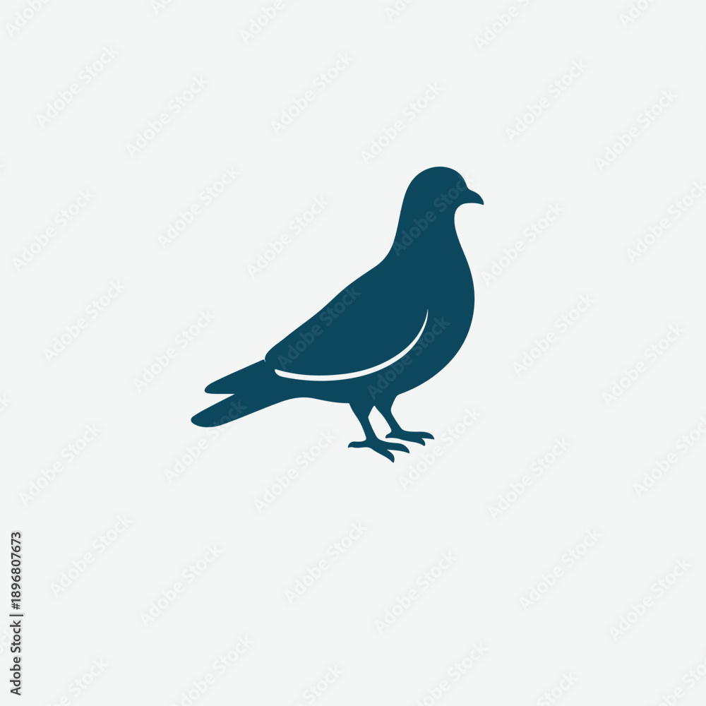 Fototapeta premium Pigeon logo vector icon silhouette illustration.