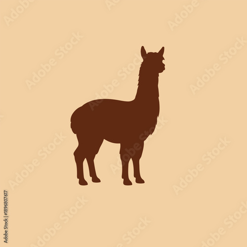 Alpaca logo vector icon silhouette illustration.