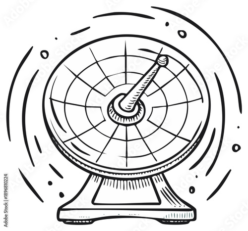 Vintage style weather vane illustration with wind indicators