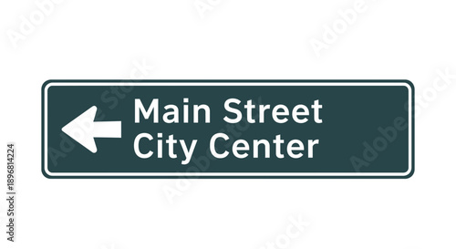 Main Street City Center Directional Sign with Arrow