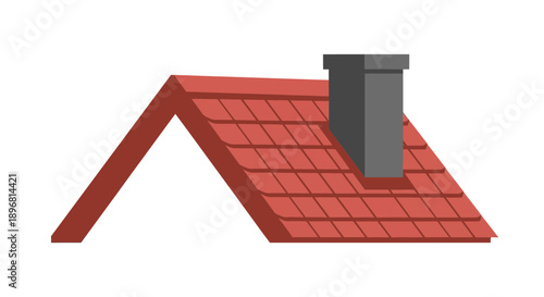 Red Tiled Roof with Chimney