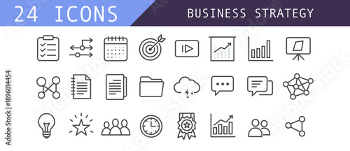 24 professional business strategy Vector Set