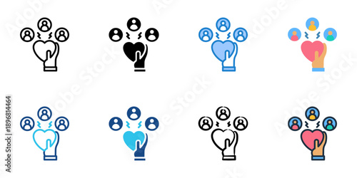 Customer Retention icons set multiple style collection. Editable stroke 
